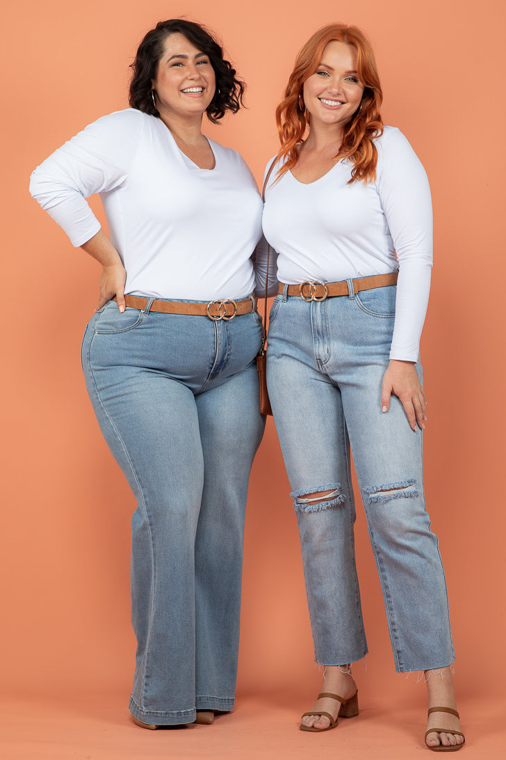 FINAL SALE | Sass Serena Vee Top White