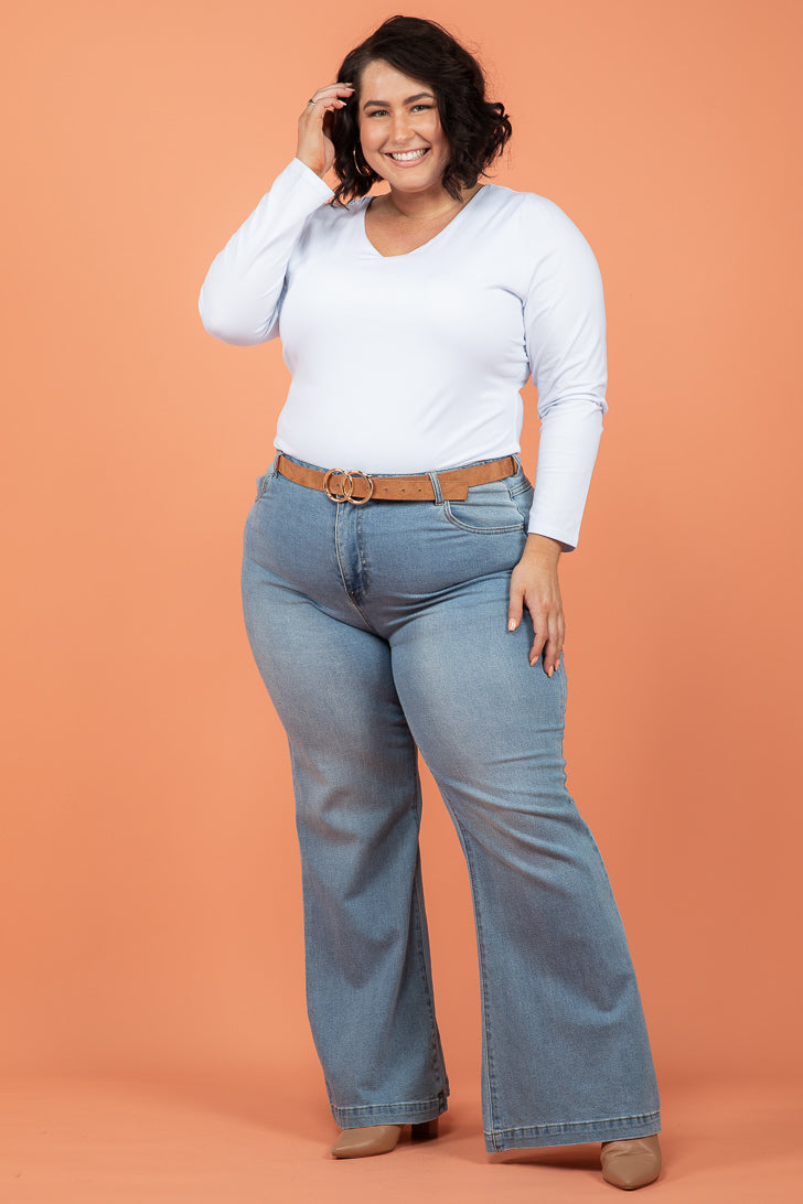 FINAL SALE | Sass Serena Vee Top White