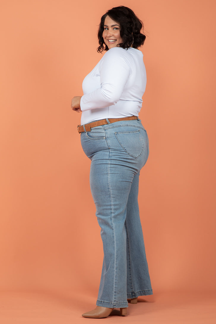FINAL SALE | Sass Serena Vee Top White
