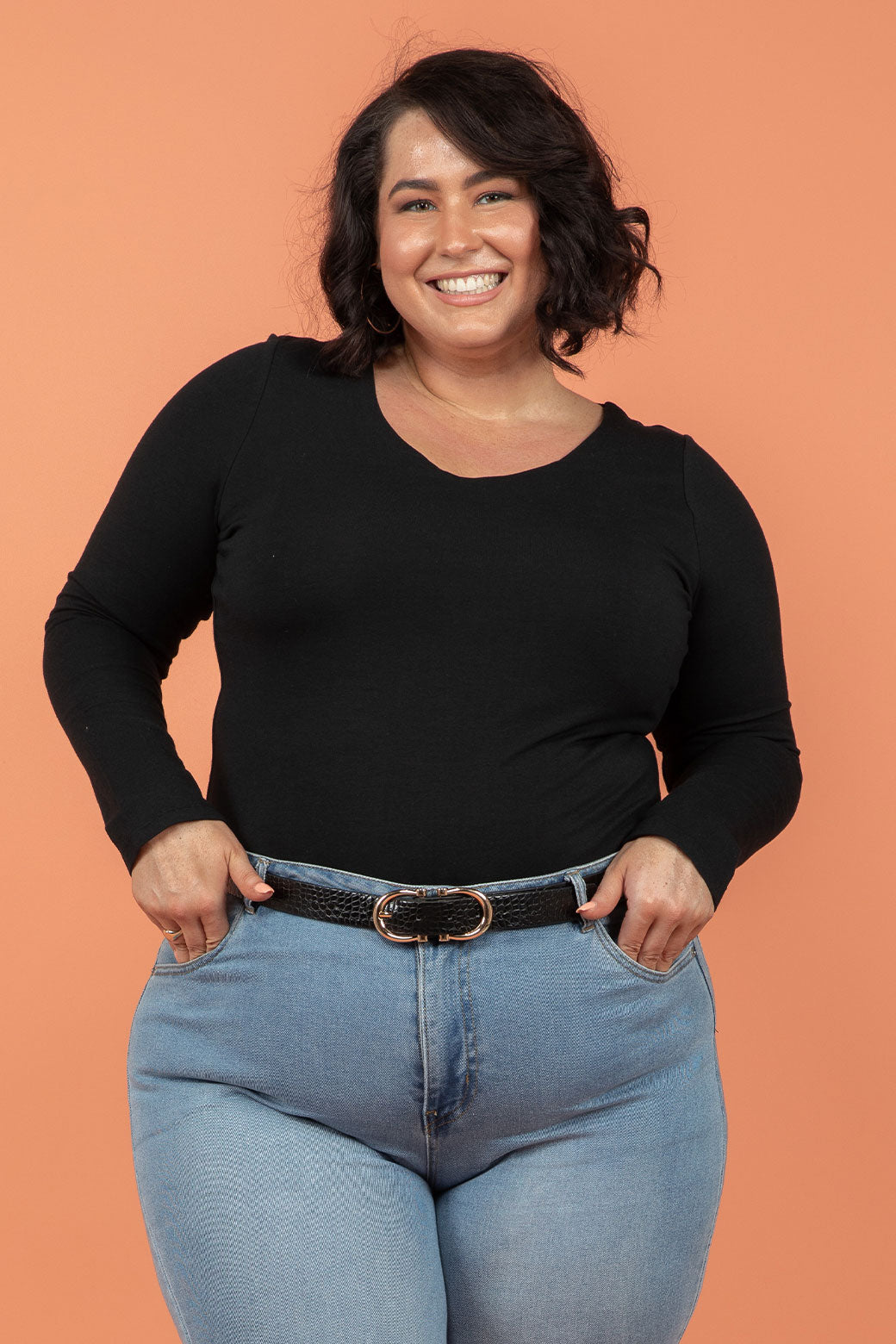 FINAL SALE | Sass Serena Vee Top Black