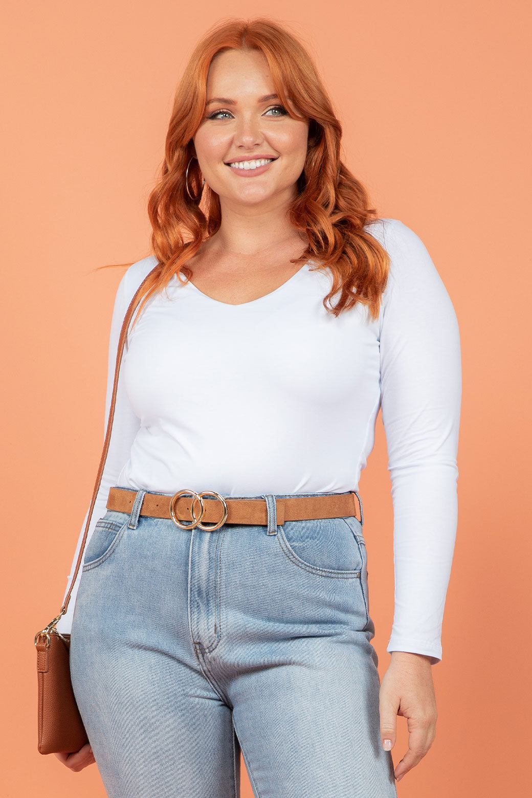 FINAL SALE | Sass Serena Vee Top White